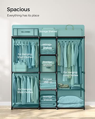 SONGMICS Portable Closet, Storage Organizer, 71.7 x 16.9 x 71.7 Inches - Image 3