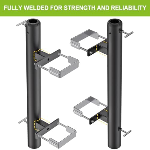 Dolibest Heavy Duty Patio Umbrella Holder, Steel Deck Clamp Holder up to 2'' Poles, Deck Mount Umbrella Holder, Space Saving Design, Attaches to Railing Max Width 4 inch, Easy Installation - Image 5