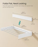 SONGMICS Clothes Drying Rack, Wall-Mounted, Foldable, with Storage Shelf - Image 6