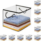 10 PCS Clear Zippered Storage Bags with Handles,Sweater Storage with Two-Way Zipper,Foldable Closet Organizer Bed Sheet Organizer,Cube Plastic Organizer,Bag,Bin for Clothes,Towel-BK by Remittur
