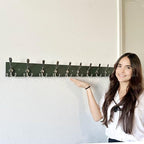 SKOLOO Creations Forest Green Solid Wood Wall Mounted Coat Rack, 10 Hooks, 38-1/8" Long - Kitchen, Mudroom, Entryway, Bathroom - Includes Mounting Hardware, Wall Coat Hanger, Towel Rack - Image 4