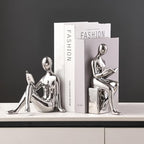 Ceramic Decorative Bookends, Book Ends for Shelves, Home Office Decor - Image 3