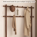 AQIMUELE Hall Tree, Coat Rack with Shoe Storage, Wooden Hall Tree with Bench, 11 Hooks and 2-Tier Storage Shelves, Entryway Bench with Coat Rack (39.3" - Deep Walnut) - Image 5