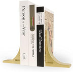 Ambipolar Gold Cast Iron Bookends, Sharp Triangle Theme, Decorative Bookends for Living Room, Office, Desktop, Bookshelves Decor, Bookends for Heavy Books - Image 4