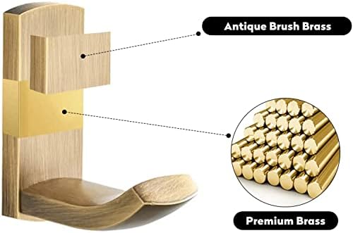 WINCASE Antique Brass Towel Hook, Bathroom Wall Robe Hooks Vintage Mounted, Rustic Bath Coat Clothes Hooks 4 Pack - Image 5