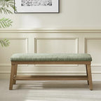 VKNOW Entryway Bench, Storage Shoe Bench with Rubberwood Legs, Green - Image 6