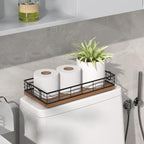 Toilet Paper Basket 2 Pack, 13 Inch Toilet Tank Basket with Handles, Walnut - Image 2