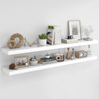 RICHFOCUS 72Inch Floating Shelves for Wall 2Pack, White, 8" Deep by RICHFOCUS