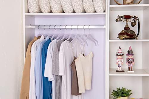 Quality Hangers Clothes Hangers 50 Pack - Non-Velvet Plastic Hangers for Clothes -Heavy Duty Coat Hanger Set -Space-Saving Closet Hangers with Chrome Swivel Hook, Non-Flocked Hangers (50, White) - Image 3