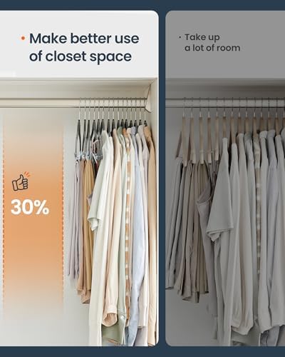 SONGMICS HOME Velvet Pants Hangers with Adjustable Clips, Non-Slip Space-Saving Clothes Hangers, 30 Pack, Shoulder Notches for Skirts, Gray - Image 4