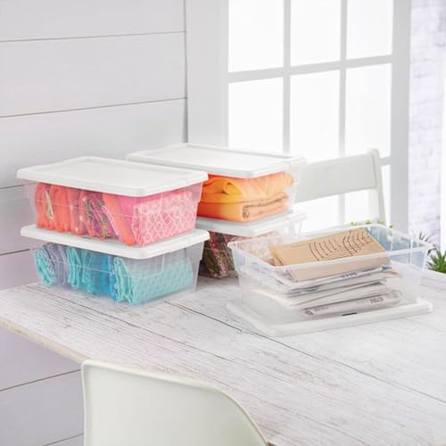 Sterilite Storage Boxes, Stackable Clear Plastic Bins, 6 Quart, 24-Pack - Image 5