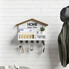 Key and Mail Holder for Wall, Wall Key Holder with Shelf, Key Rack Wall Mount, Wood Key Holder Wall Mount White, Mail Organizer Wall Mounted, Entryway & Front Door Key Holder with 5 Hooks - Image 2