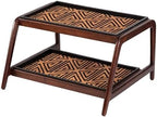 Anji Mountain Heavy Duty Waterproof Wooden Shoe Storage Mat Organizer/Boot Storage Tray Multi Use for Entryway with Coir, Tan and Black Tribal Insert, 2 Tier, Fits 4 Pair (26.5" Wide) by AnjiMountain