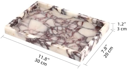 Marble Bathroom Vanity Tray, Calacatta Viola, 12"x 8" x1.2" - Image 6