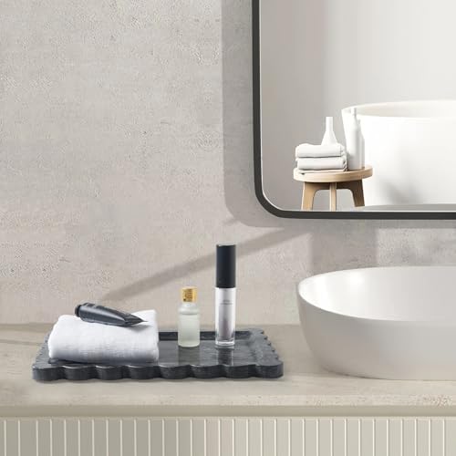 Scalloped Natural Marble Tray - Decorative Stone Tray for Bathroom & Vanity - Image 4