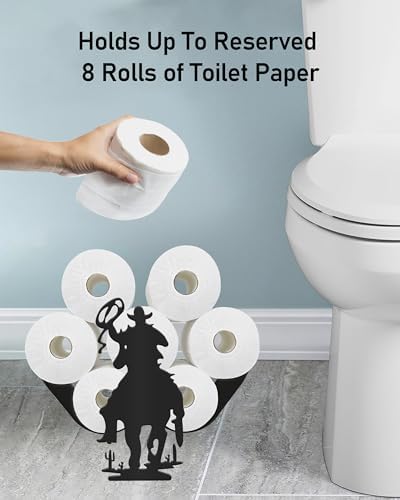 Cowboy Toilet Paper Holder Standing, Decorative Toilet Paper Storage - Image 2