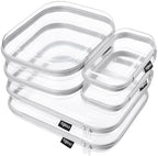 YQBRAO Clear Hard Shell Zipper Cases, 6 Multi-Size Organizers, Grey by Unknown