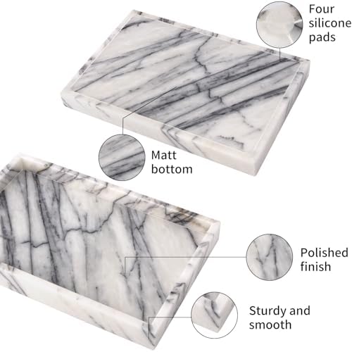 Marble Bathroom Vanity Tray, Lilac, 12"x 8" x1.2" - Image 5