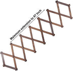 SKOLOO Accordion Wall Hanger with 22 Hooks, Modern Expandable Coat Rack Hat Rack for Wall, Solid Wooden, Walnut Color - Image 6