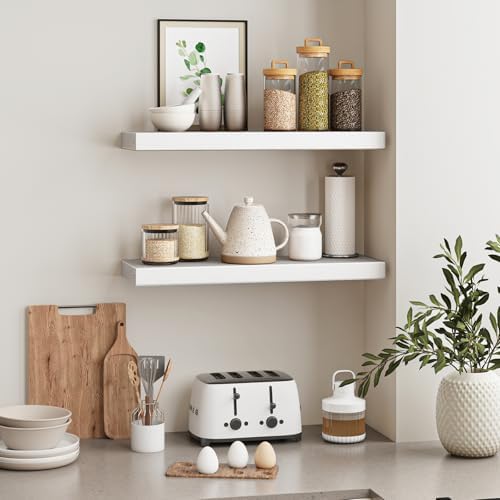Fixwal Floating Wall Shelves for Decor (White, Set of 2, 22Inch) - Image 5