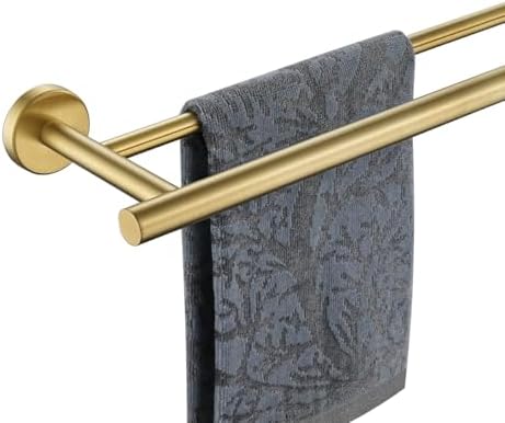 JQK Double Bath Towel Bar, Brushed Gold 39 Inch 304 Stainless Steel Thicken 0.8mm Towel Rack for Bathroom, Towel Holder Wall Mount, Useable Length 36 Inch, TB100L36-BG by Homeimprovement