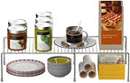 Kitchen Cabinet Expandable Shelf Organizers Set of 2, Adjustable Metal Wire Pantry Storage Shelves, Plate Dish Organizer Rack for Cabinets, Cupboard, Counter, Freezer, Countertop, Chrome - Image 4