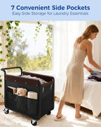 Kayfia 180L Rolling Laundry Hamper, Laundry Basket with Wheels, Black - Image 4