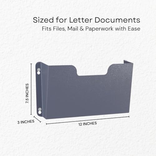 Single Pocket Wall File Organizer, Metal Letter Size Office Wall Organizer - Image 3