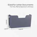 Single Pocket Wall File Organizer, Metal Letter Size Office Wall Organizer - Image 3
