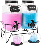 128OZ Laundry Detergent Dispenser BY VEGEVIGI, Glass Liquid Laundry Soap Dispenser, 2 Pack Fabric Softener Organizer by Unknown
