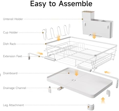 Runnatal Large Dish Drying Rack, Extendable Dish Rack Over Sink - Image 7