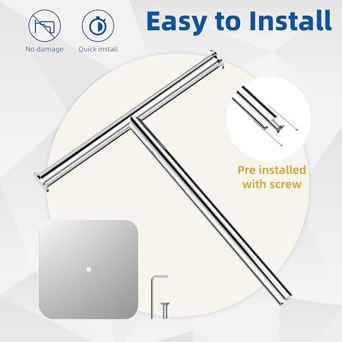 RUACQ T-Shape Hand Towel Holder Stand, 12inch, Chrome, 2 Pack - Image 3