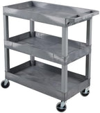 Luxor 32" x 18" Tub Storage Cart 3 Shelves – Gray - Image 3