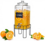 1.5 Gallon Glass Drink Dispenser, Drink Dispensers for Parties, Beverage Dispenser with Stand and Glass Lid, 100% Leakproof Spigot, Ideal for Lemonade, Juice, Iced Tea, Laundry Detergent by Edycur