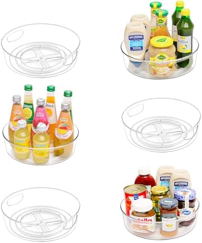 Guzon 6 Pack Lazy Susan Turntable, 10 Inch Rotating Organizer with Handles by Guzon