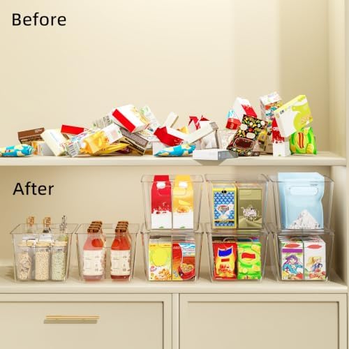 JOYZAN Stackable Plastic Storage Bins with Lids Clear Organizer Bins - Image 3