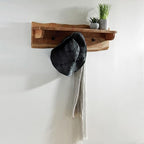 Alaterre Furniture Alpine Natural Live Edge Wood Coat Rack – 36" Solid Wood Wall-Mounted Coat Hook with Top Shelf & 4 Hooks – Modern Farmhouse Storage Organization for Entryway, Hallway, or Mudroom - Image 2