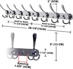 Dseap Coat Rack Wall Mount - 29.5” Long 8-Tri-Hooks Heavy Duty Coat Hanger Rail Wall Hooks for Hanging Coats Hats Clothing Clothes Purse Mudroom Entryway, Chromed, Pack of 2 - Image 7