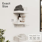 Solid Wood Floating Shelves for Wall 12 Inch White, Small Wooden Shelf - Image 2