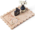 Scalloped Natural Marble Tray - Decorative Stone Tray for Bathroom & Vanity by Zilukar