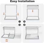 REALINN Under Sink Organizer, L-Shaped 2 Tier Pull Out Cabinet Organizer - Image 6