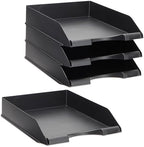Stockroom Plus Letter Tray - Stackable Desk Organizer Trays - Desktop File Organizer - Mail & Document Storage - Pack of 4, Black, 10 x 13.5 x 2.5 in - Image 6