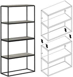 Furinno Moretti 2-Tier Metal Frame Storage Shelves, French Oak Grey - Image 6