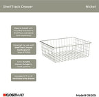 ClosetMaid ShelfTrack Wire Basket Add-On Drawer, Compatible with Drawer Frame Hardware, Nickel Finish - Image 5