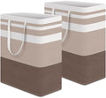 HomeHacks 2-Pack Large Laundry Basket, Waterproof, Freestanding Laundry Hamper, Collapsible Tall Clothes Hamper with Extended Handles for Clothes Toys in the Dorm and Family (Brown, 125L) by HomeHacks