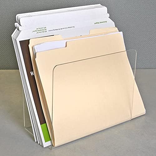 Azar Displays 255084 Large Standing File Holder/Sorter Desk Organizer, 4-Pack, Clear - Image 2