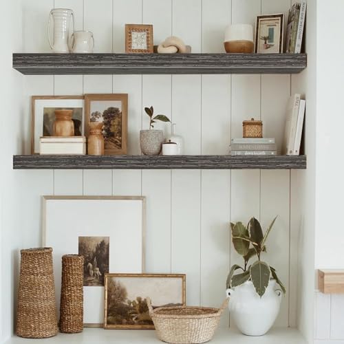 QEEIG Long Floating Shelves for Wall (Grey, Set of 2, 35.4") - Image 6