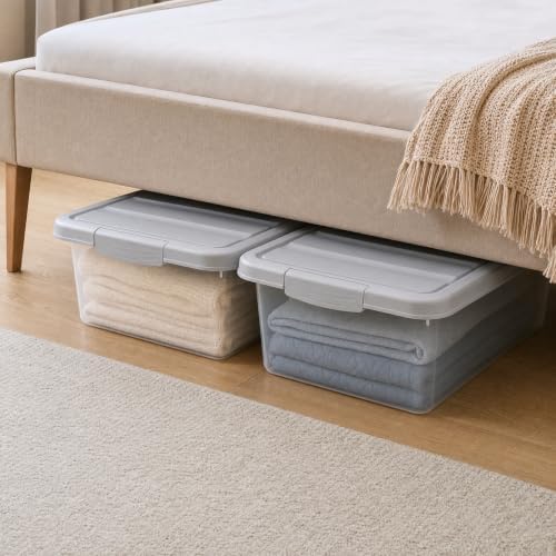 2 Pack Storage Bins with Lids, Stackable Plastic Containers, 14 Qt - Image 5