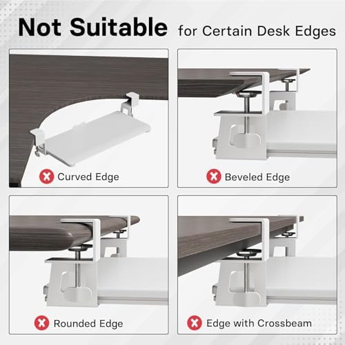BONTEC Under Desk Keyboard Tray, Pull-Out Keyboard & Mouse Platform - Image 3