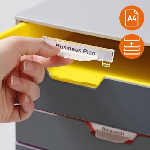 Durable Varicolor Drawer Organizer, 5 Color Coded Drawers, Gray - Image 4